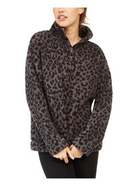 Jenni Womens Faux Sherpa Cozy Pullover Size S